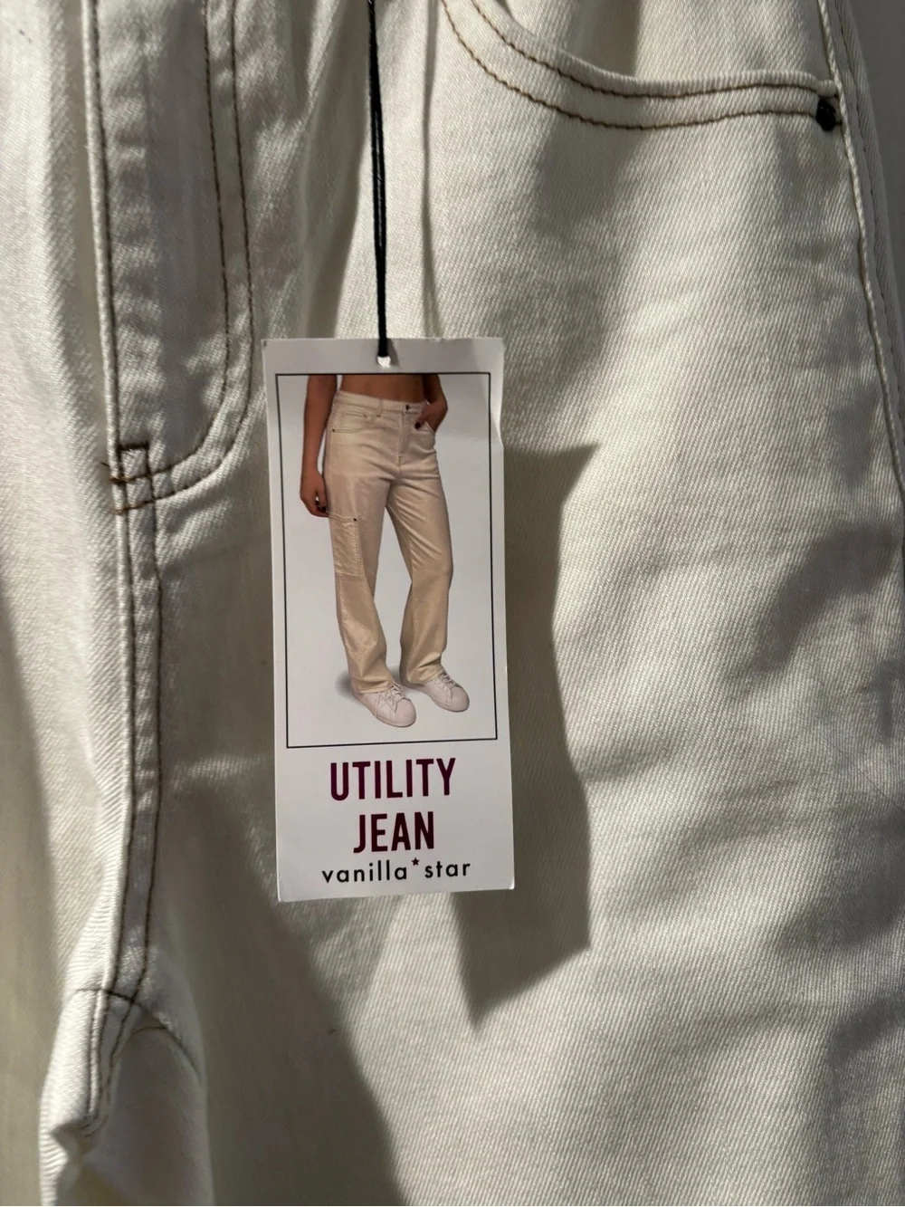 NWT Women’s Cream Carpenter Cargo lightweight Jeans